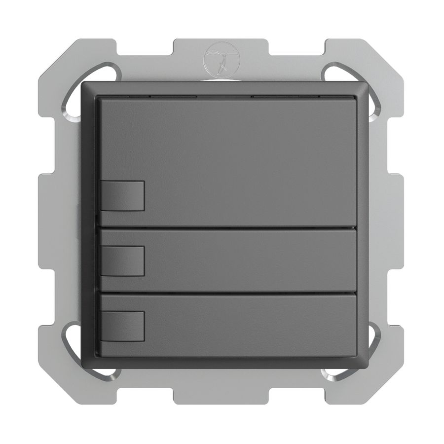 UP-KNX-Taster RGB EDUE, 250mW, o.LED, 3×Taste, 1×Tastenb., dgu