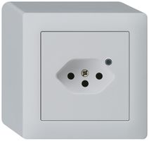 Prise AP Hager kallysto 1×T13 illuminé Q gris clair