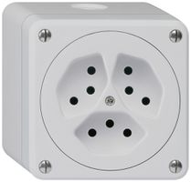 Presa AP robusto 3×tipo 13 grigio senza copercchio