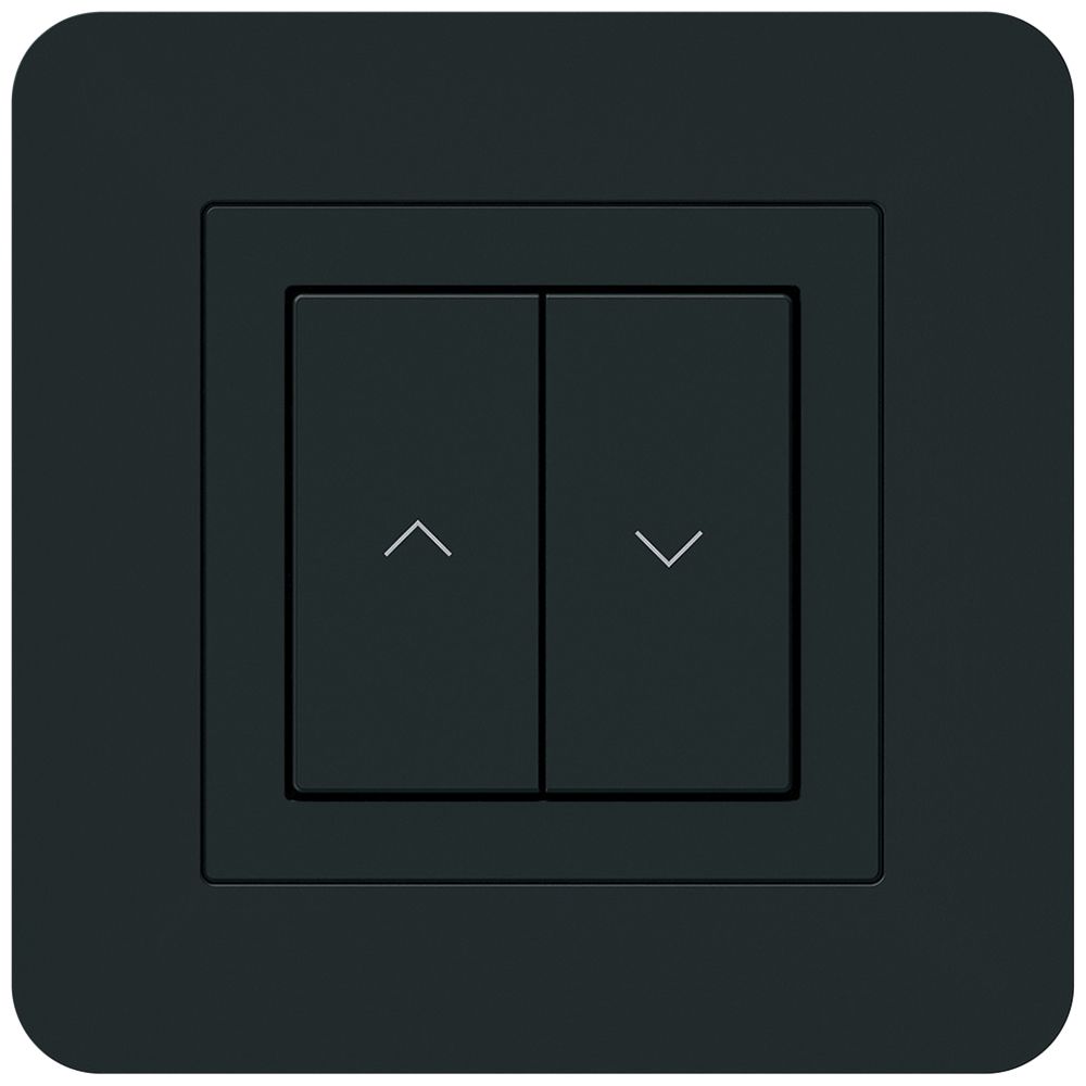 UP-KNX-Storentaster Hager BA kallysto.trend C 2-fach 94×94mm schwarz