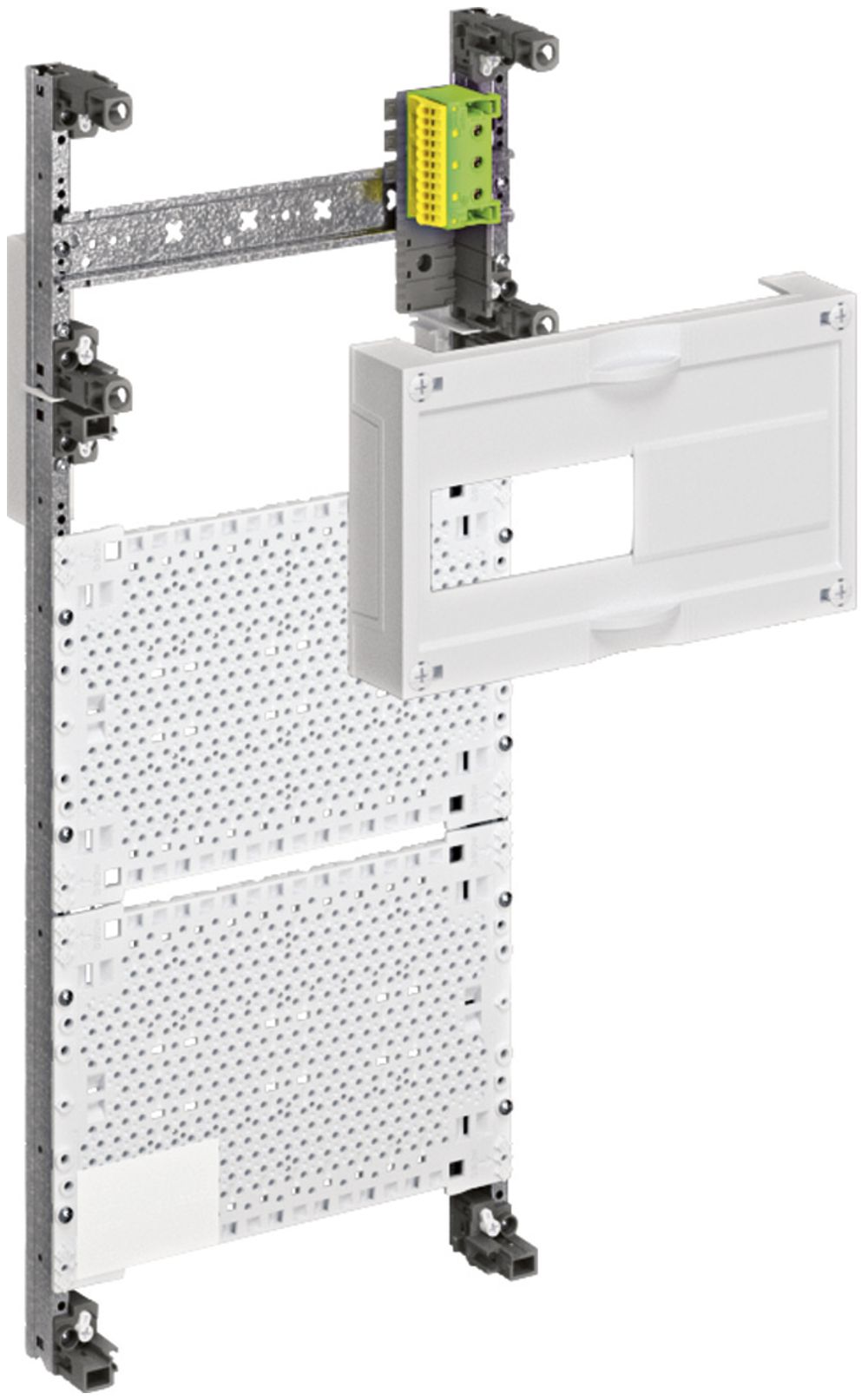 Travée Media Hager pour armoire distribution AP 4 rangées, 1 rangée modulaire