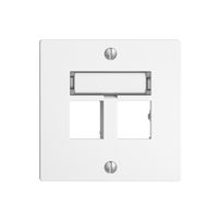 Montageset EDIZIOdue Geradeauslass, für 2×RJ45 freenet, weiss