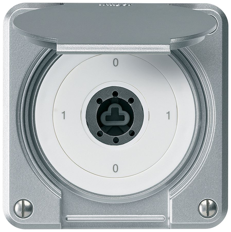 Interruttore a chiave INC robusto IP55 copertura senza cilindro S0/2P alluminio