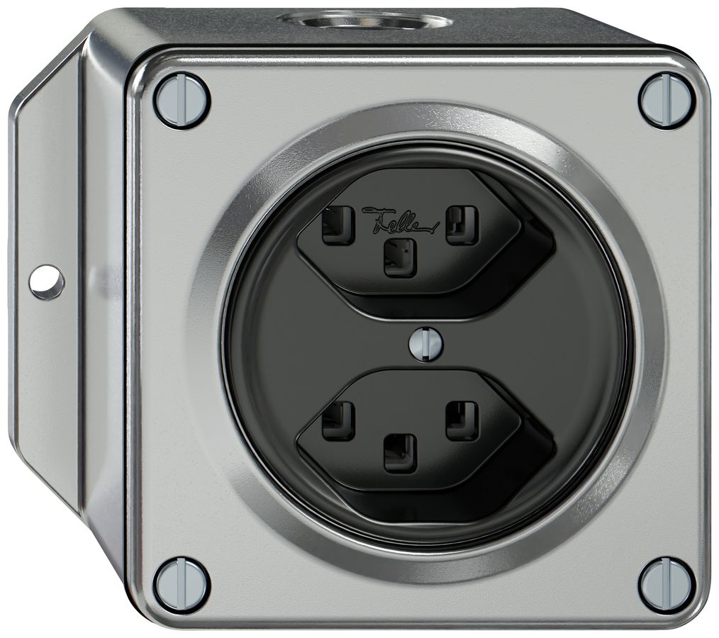 Presa AP ELEMENT 2×tipo 23 16A 250V IP20 alluminio