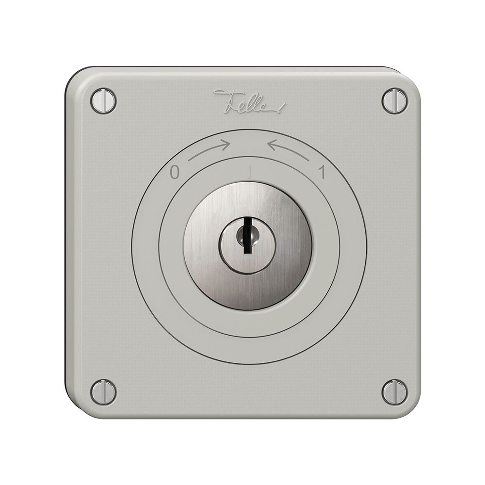 Contact pivotant NEVO, avec serrure&2 clés, KS, 0<->1, gris clair