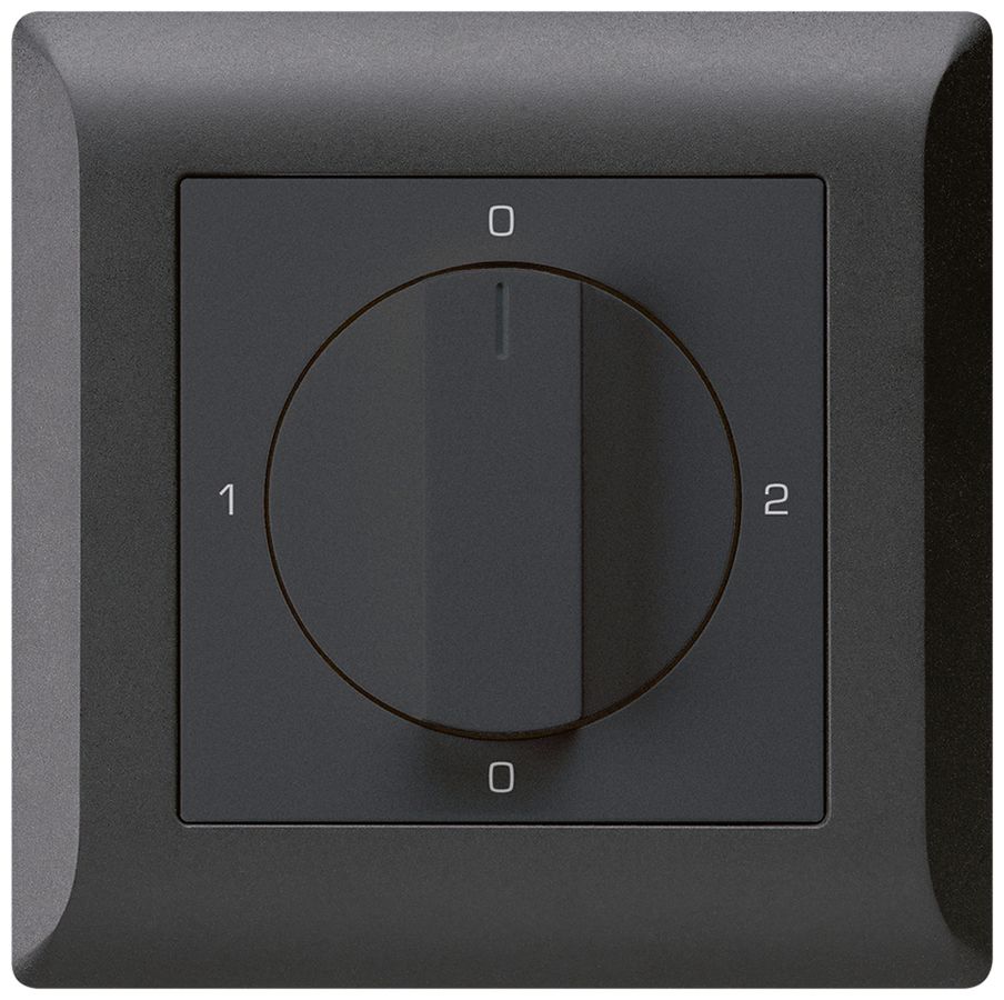 UP-Drehschalter kallysto.line 2/1L schwarz mit Drehgriff