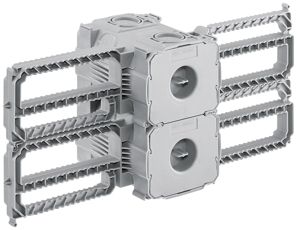 UP-Einlasskasten HSB, Fixierflügel, 77×125×90mm, M20/25/32, GDP650°C