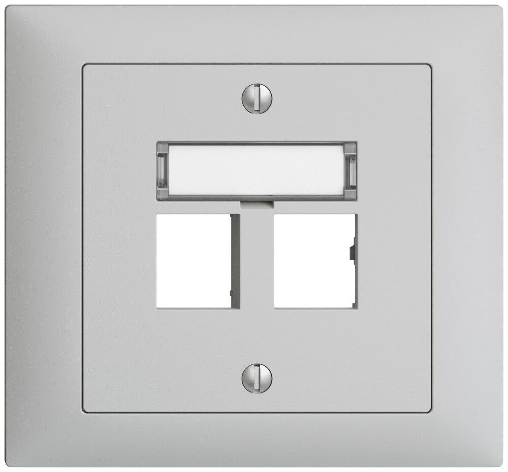 EB-Montageset EDIZIOdue Geradeauslass, für 2×RJ45 freenet, hellgrau