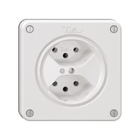 Steckdose NEVO, 2×T13, m.LED, weiss
