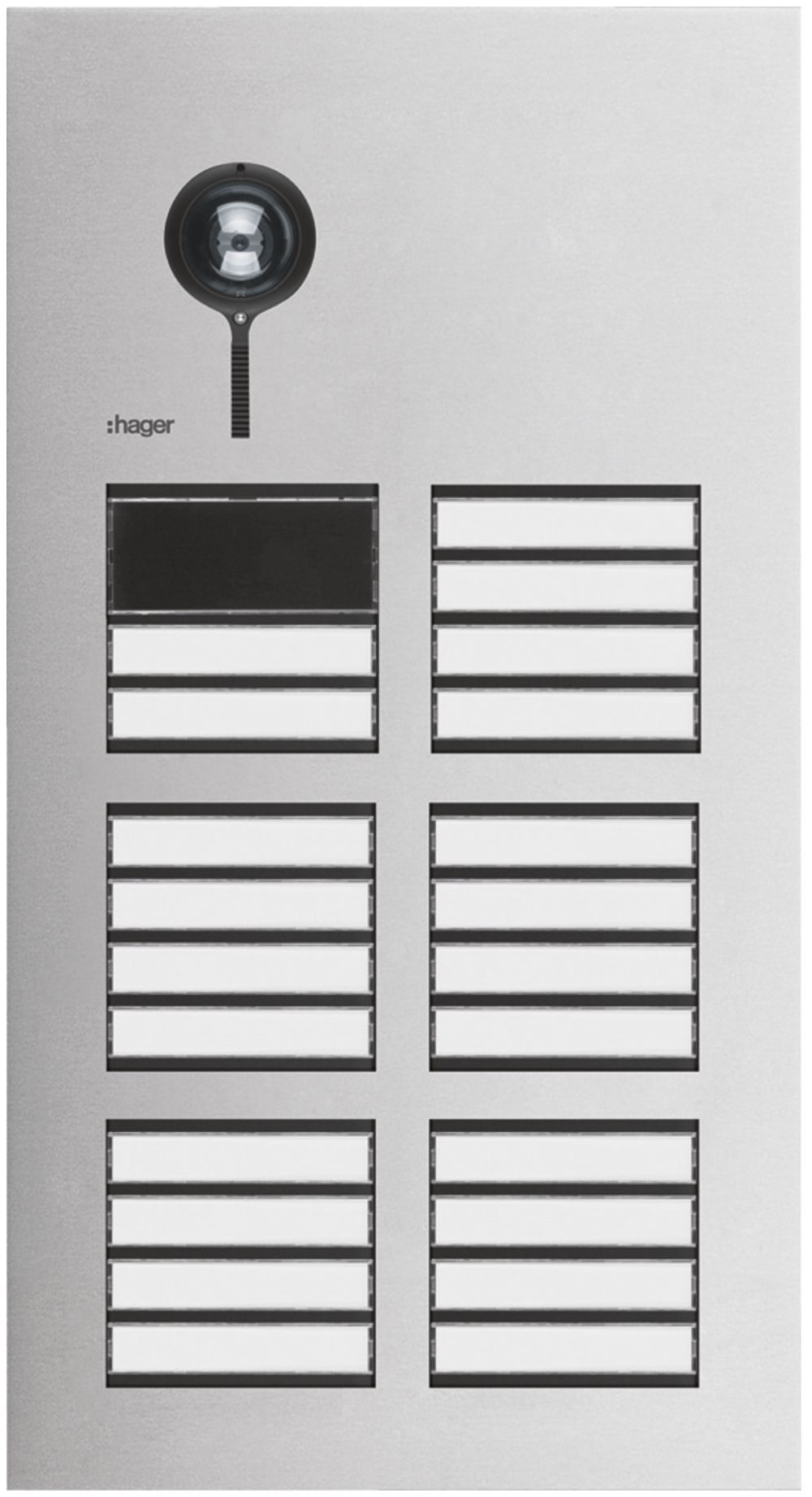 Poste vidéo externe Hager elcom.one 2-fils avec LED pour 22appartements ac-fin