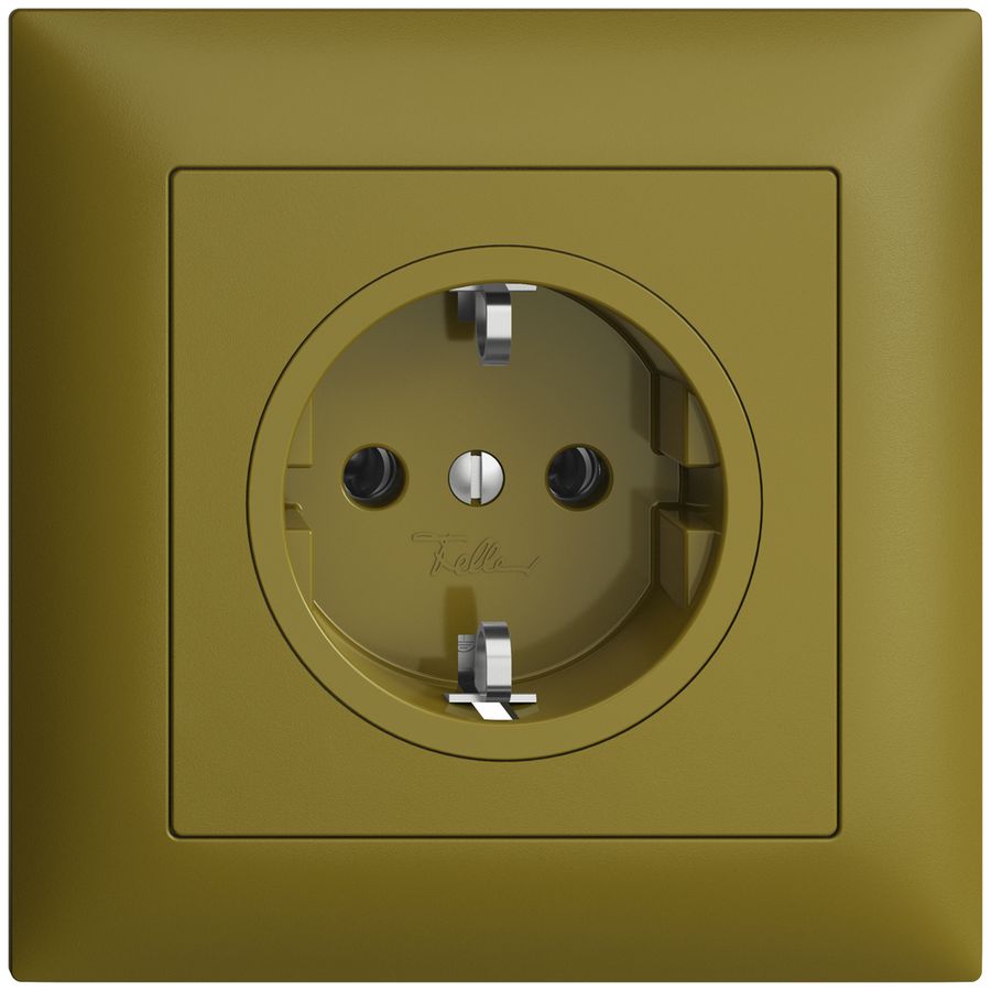 UP-SCHUKO-Steckdose EDIZIOdue FMI, 16A, 250VAC, L+N+PE olive