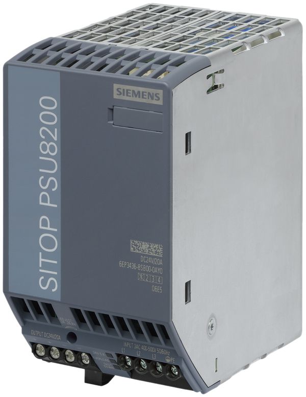 Stromversorgung Siemens SITOP PSU8200, IN:400…500VAC (3L), OUT:24VDC/20A
