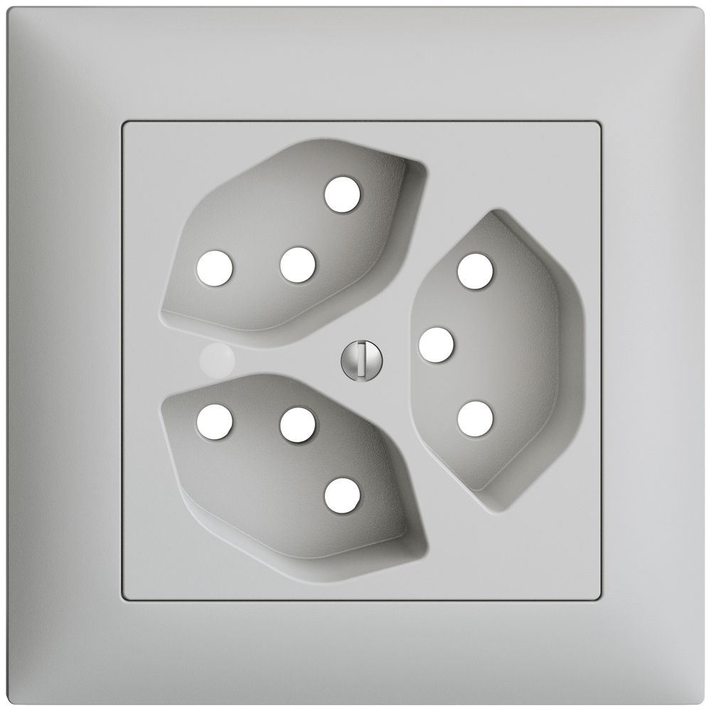 Kit frontal ENC EDIZIOdue gris clair 88×88mm 3×T13, lentille,