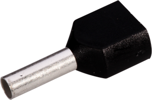 Zwillings-Aderendhülse isoliert 2×1.5mm²/8mm schwarz