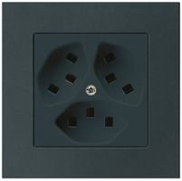 UP-Steckdose Hager kallysto.pro 3×T23 C schwarz