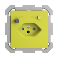 UP-Steckdose EDIZIOdue T13 FI 30mA FM, shutter, lemon