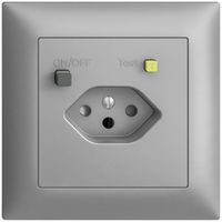 Prise ENC EDIZIOdue T13 FI 30mA FMI, shutter, silver