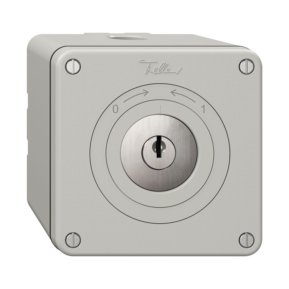 Contact pivotant NAPU NEVO, avec serrure&2 clés, KS, 0<->1, gris clair