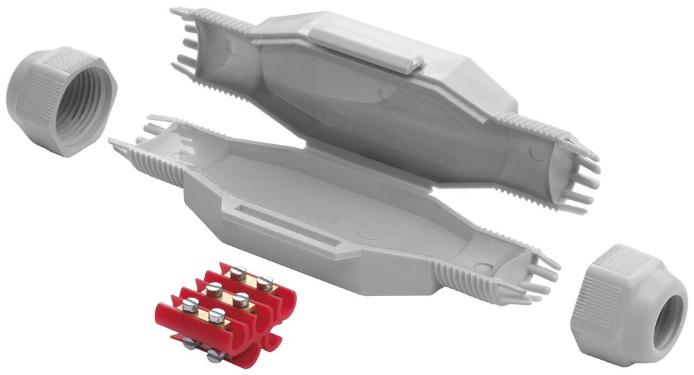 Manchon de jonction Raytech BETTY/4, avec gel, câble Ø 10…16mm, IP68 gris