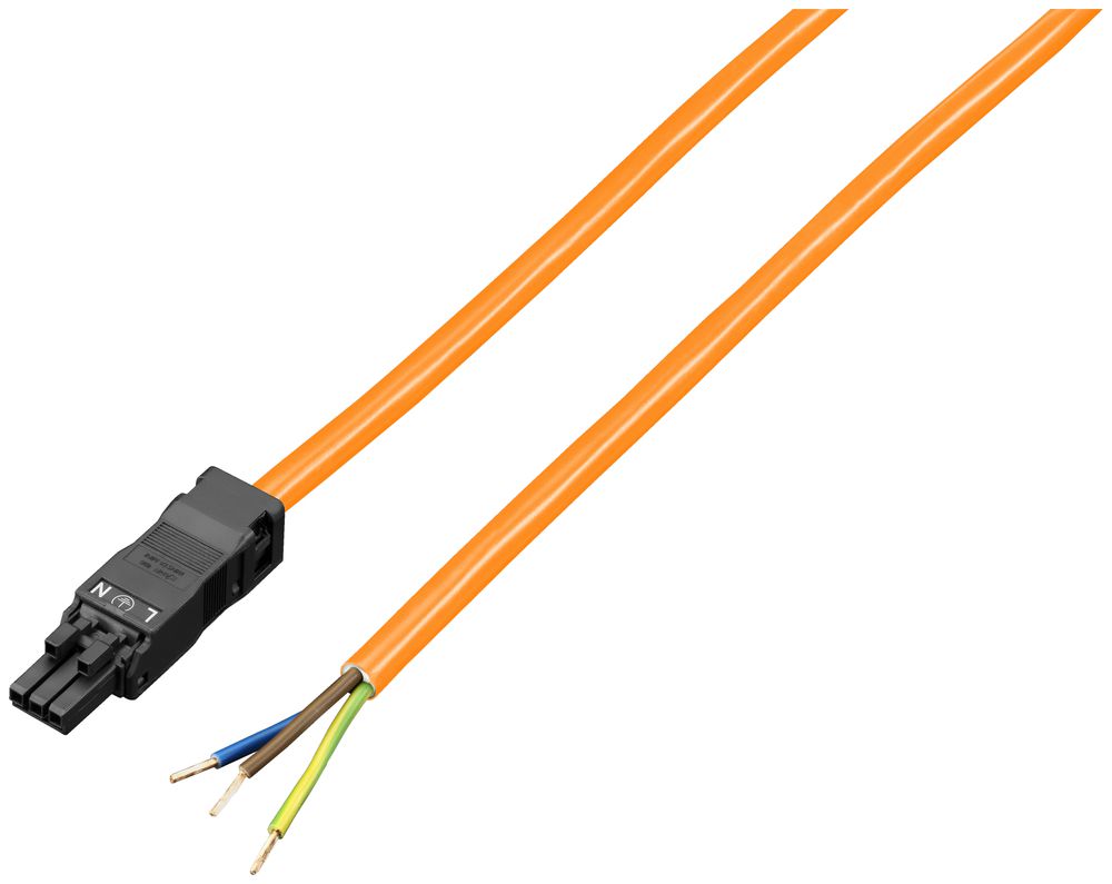 Anschlussleitung Rittal SZ 2500.400, 3m, Kupplung/ohne Stecker, orange, 5 Stk
