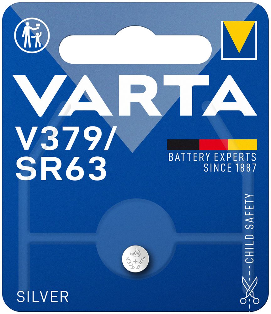 Pile bouton oxyde argent VARTA V379, 1.55V blister à 1 pièce