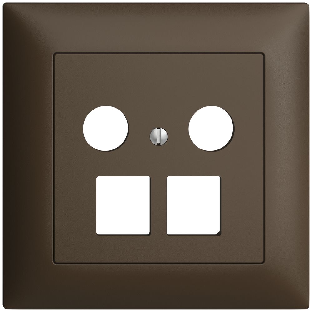 Kit d.recouvrement ENC Edue FMI, p.prise multimédia, p.2×RJ45 Keystone coffee