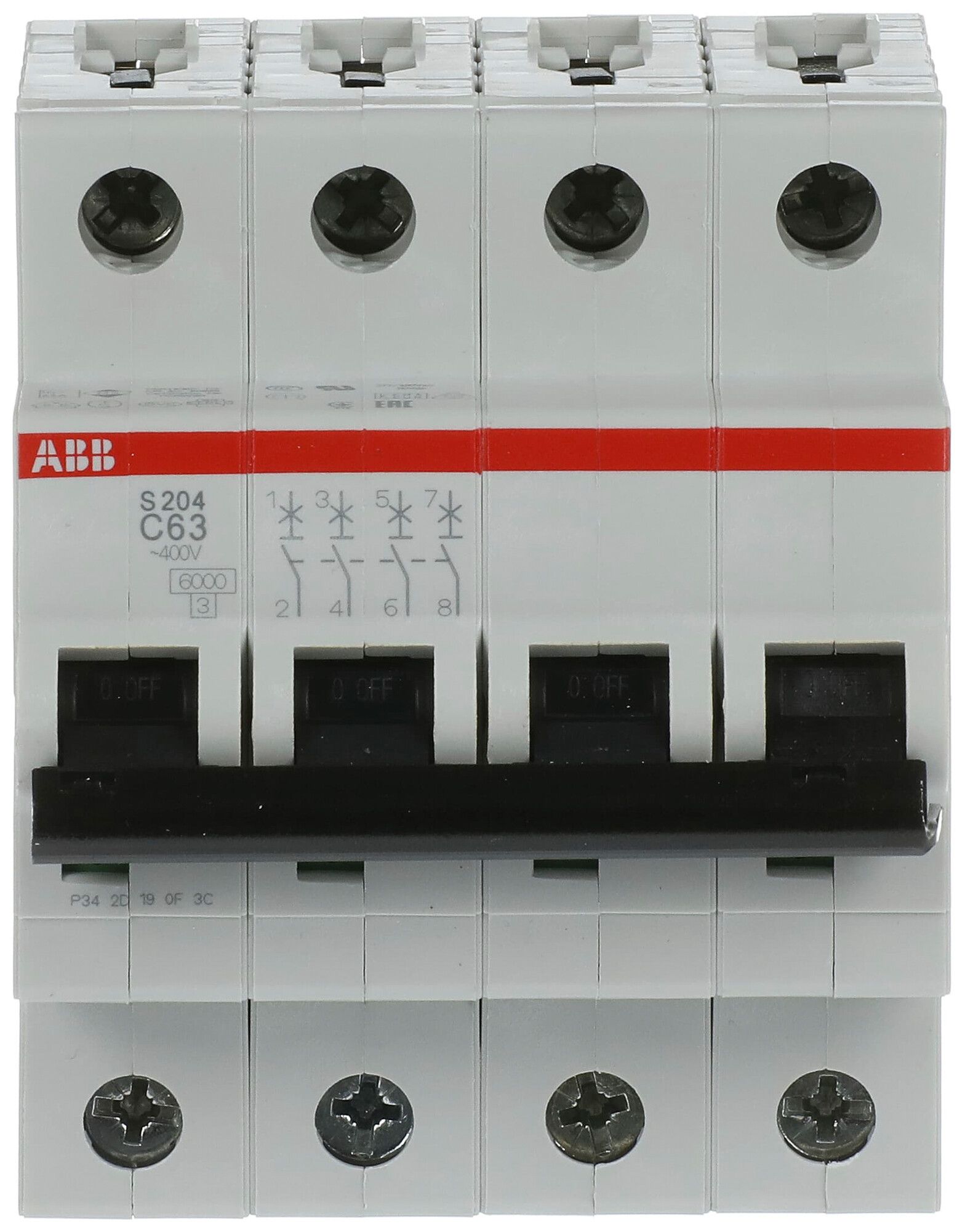 Disjoncteur ABB S204 C 4×63A