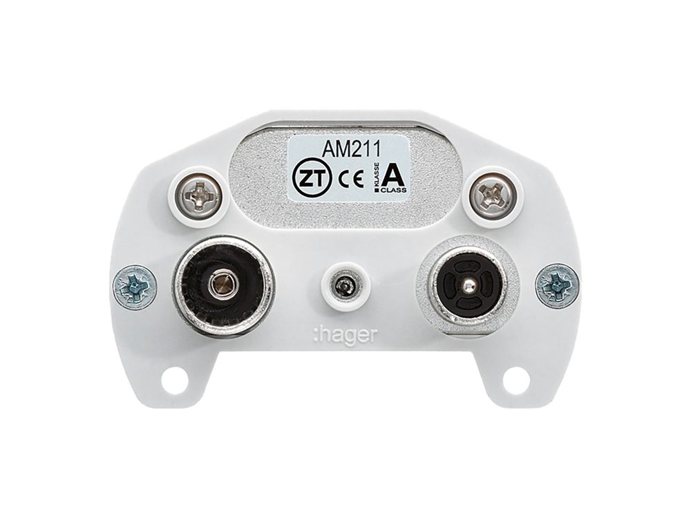 Intérieur pour prise antenne Hager R/TV montage E 11dB 2GHz