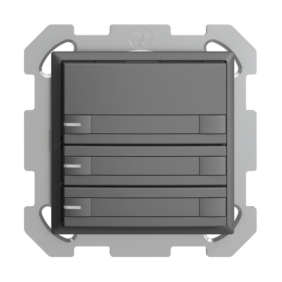 UP-KNX-Taster RGB EDUE, 250mW, m.RGB-LED, m.Papier., 3×Taste, 2×Tastenb., dgu