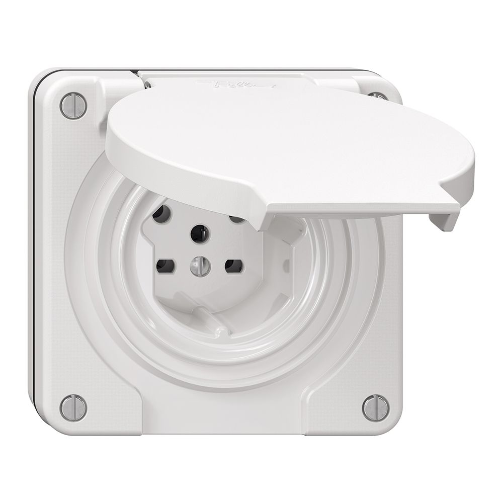 NUP-Steckdose NEVO, 1×T15, IP21, weiss