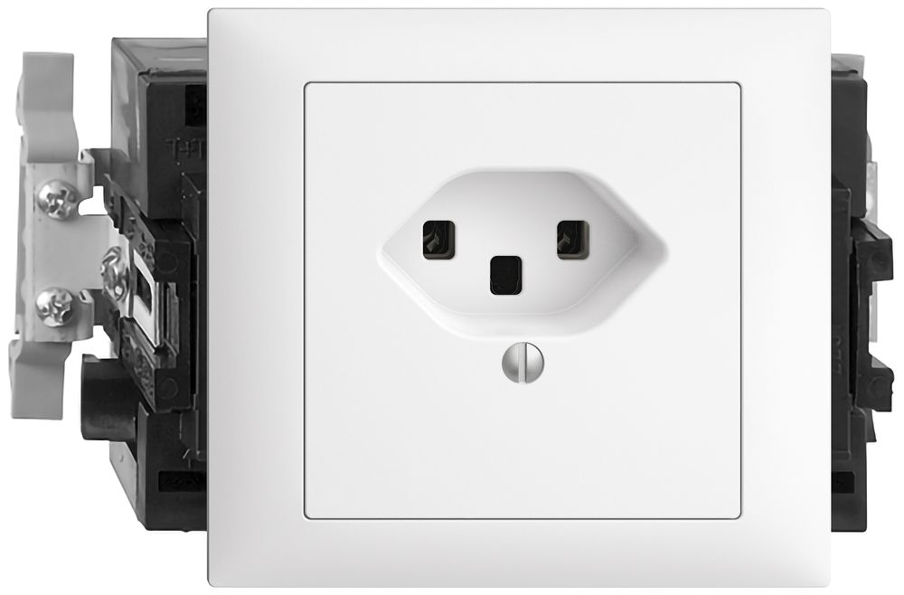 Prise INC EDIZIOdue T23 16A 53mm Snap blanc, bornes à vis