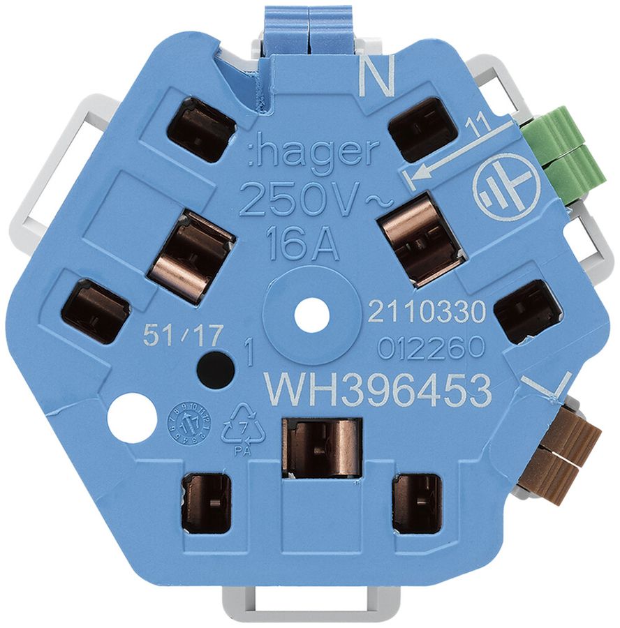 Interno per presa Hager, FLF 3×T13/23, E