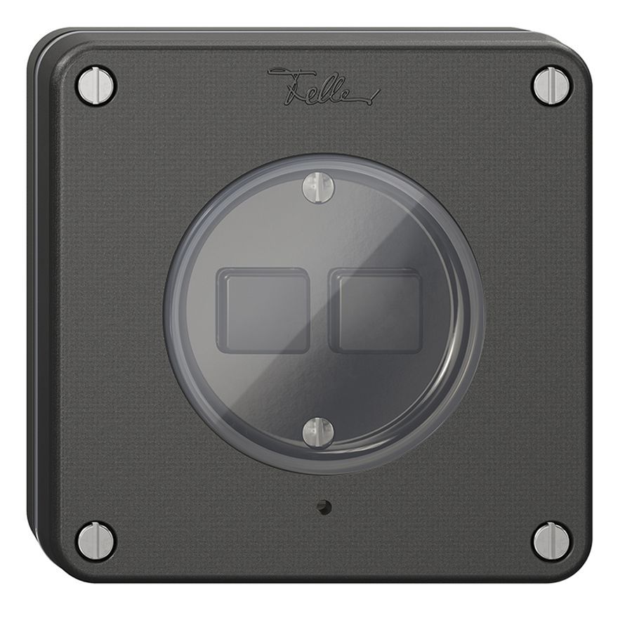 UP-Druckschalter 2K/2T NEVO Wiser schwarz