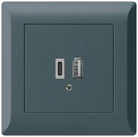 UP-USB-Ladesteckdose kallysto.line 18W PD 1×Typ A+1×Typ C anthrazit