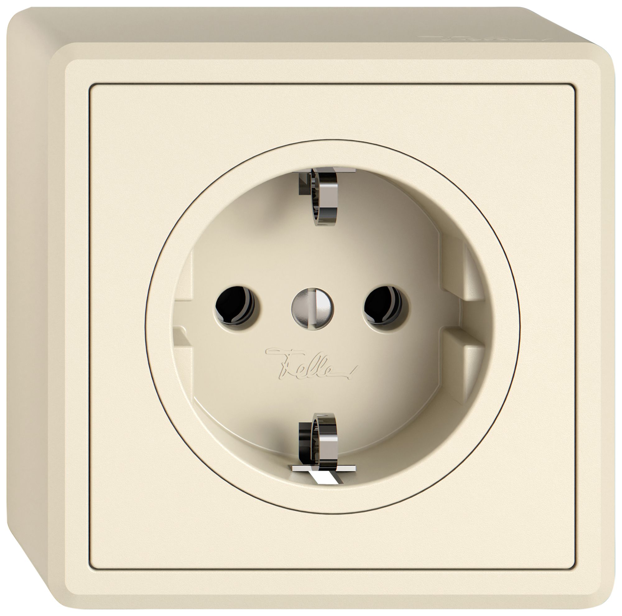 AP-Steckdose EDIZIO.liv SNAPFIX® SCHUKO 16A 230V 74×74mm crema