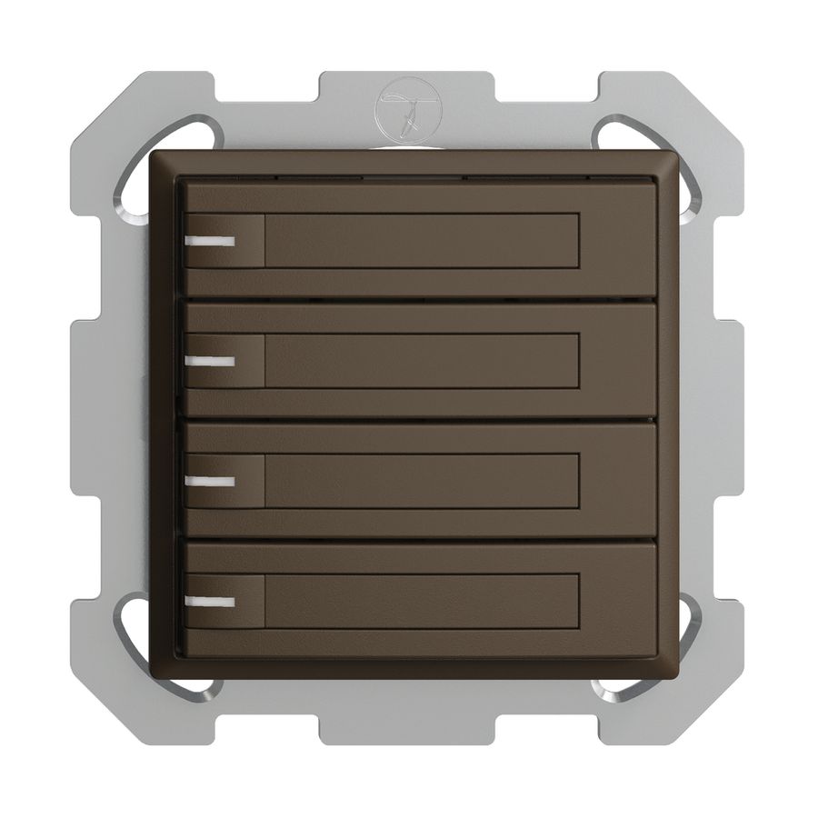 UP-KNX-Taster RGB EDUE, 250mW, m.RGB-LED, m.Papier., 4×Taste, 1×Tastenb., cof