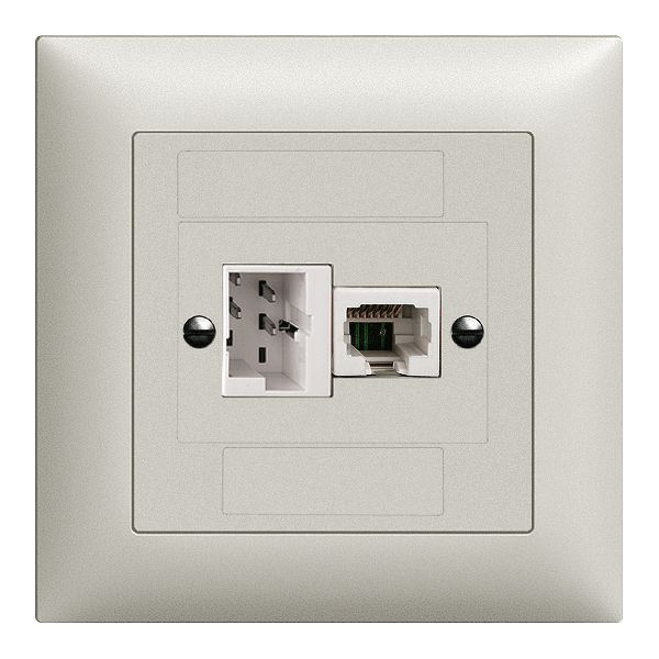 UP-Anschlussdose xDSL RJ45/TT83 hellgrau ITplus EDIZIOdue mit Filter