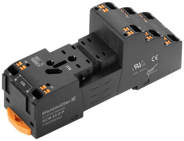 Base per relè Weidmüller D-SERIES SCM 2CO P 2C 12A PUSH IN