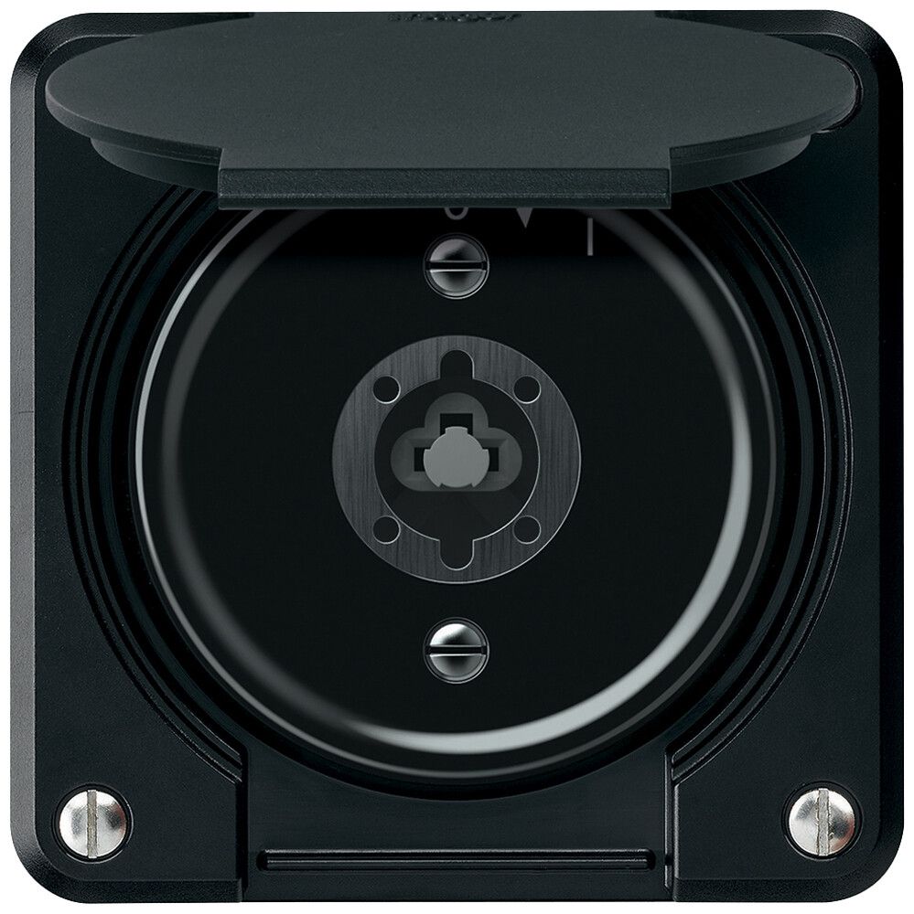 UP-Schlüsselschwenktaster robusto 1P 1NO 20A 250V 86×86mm schwarz