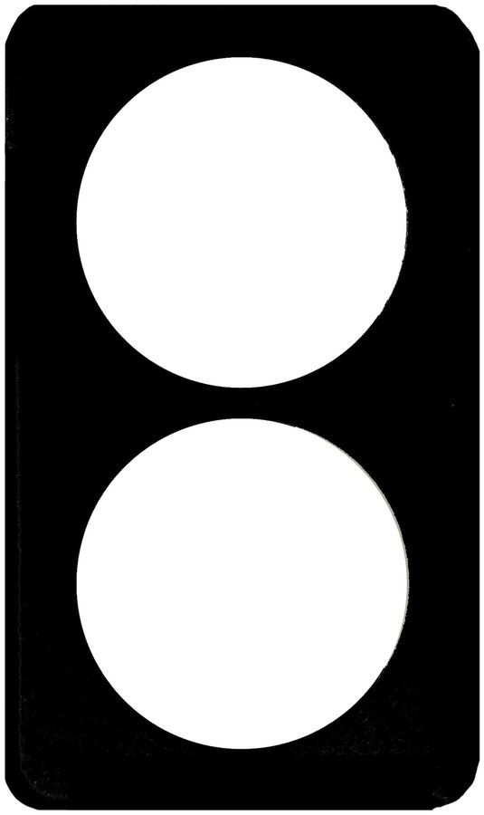 Abdeckplatte I-I 2×58/64mm schwarz