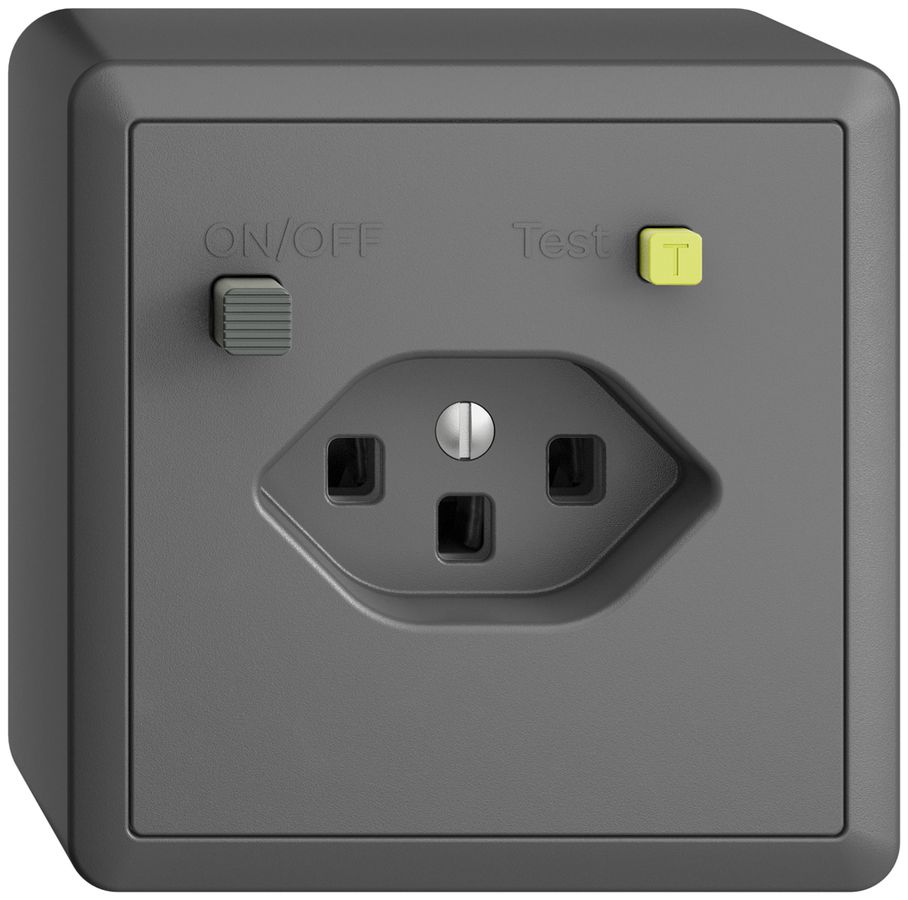AP-Steckdose EDIZIOdue T23 FI 30mA dunkelgrau
