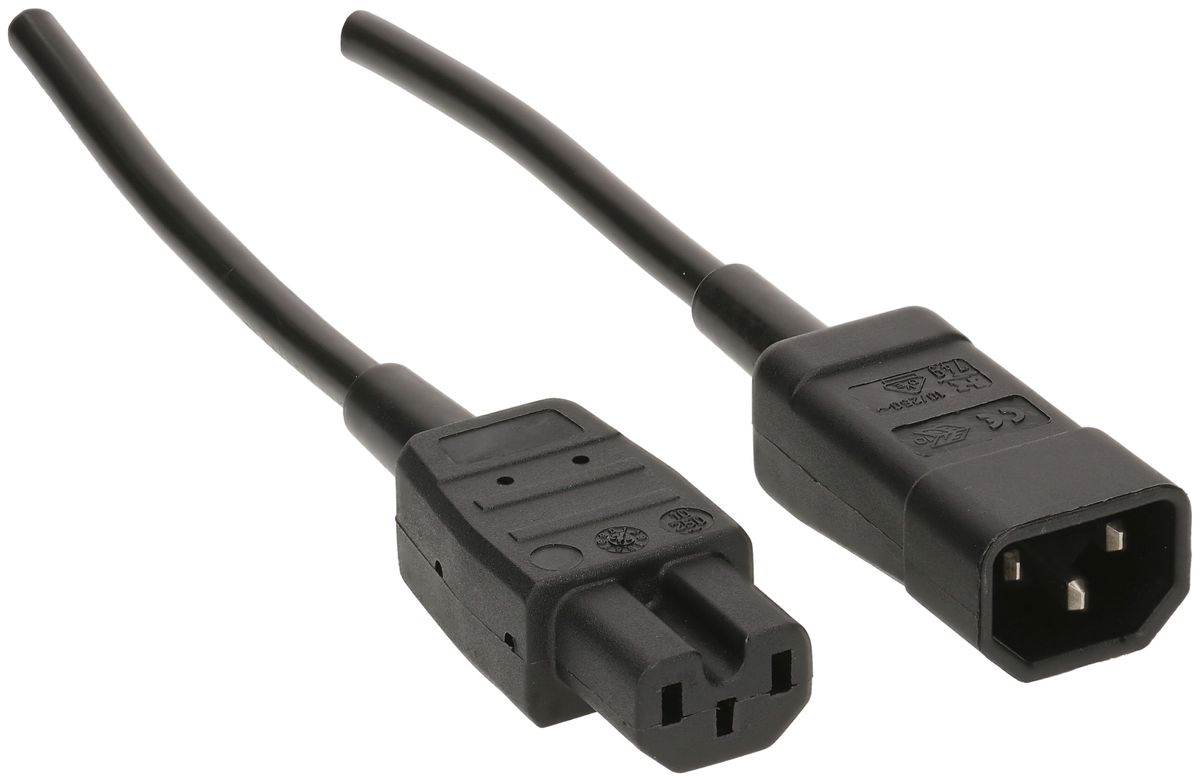 Apparatekabel MAX HAURI C14/C15 Td 3×1mm² 2.5m schwarz