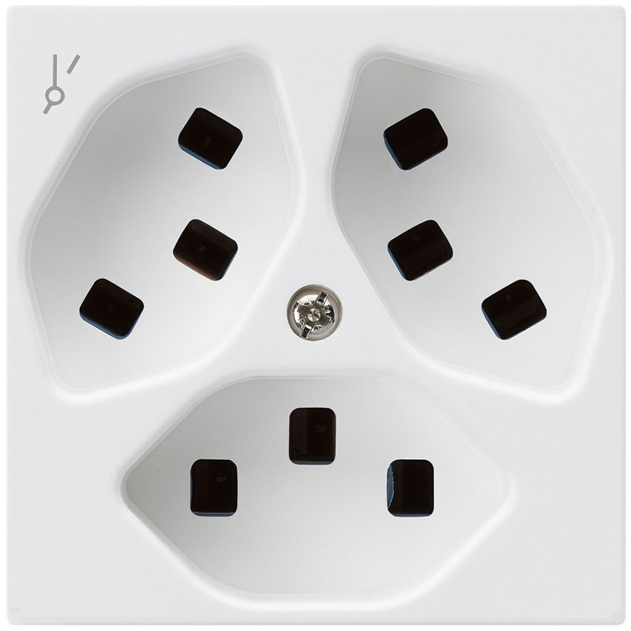 Steckdose Hager kallysto 3×T23 1×S A ultraweiss