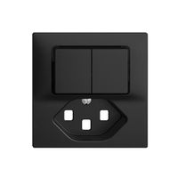 Frontset 60×60mm EDIZIOdue schwarz T23 für Kleinkombi