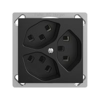 EB-Steckdose 3×T23 16A EDIZIOdue schwarz, mit Steckklemmen