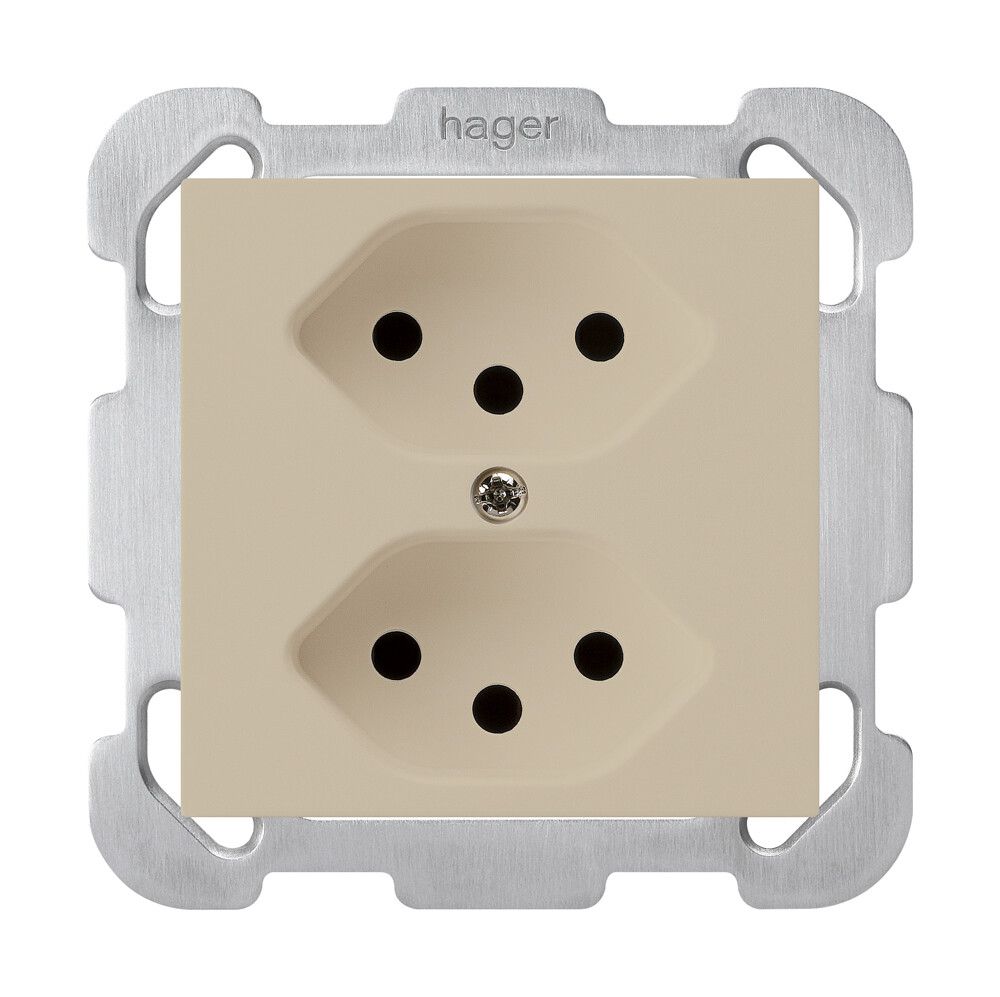 Presa INC kallysto 2×T13 beige con piastra di fissaggio