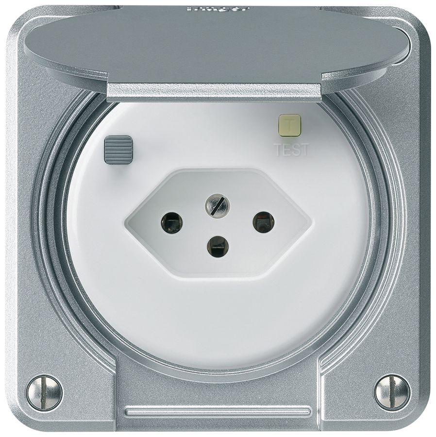 Prise FI robusto A T13 30mA aluminium, avec shutter
