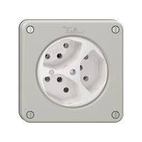 Steckdose NEVO, 3×T13, m.LED, lichtgrau