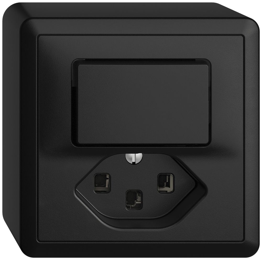 Combinaison AP A-R/1L+T23 16A noir, EDIZIOdue