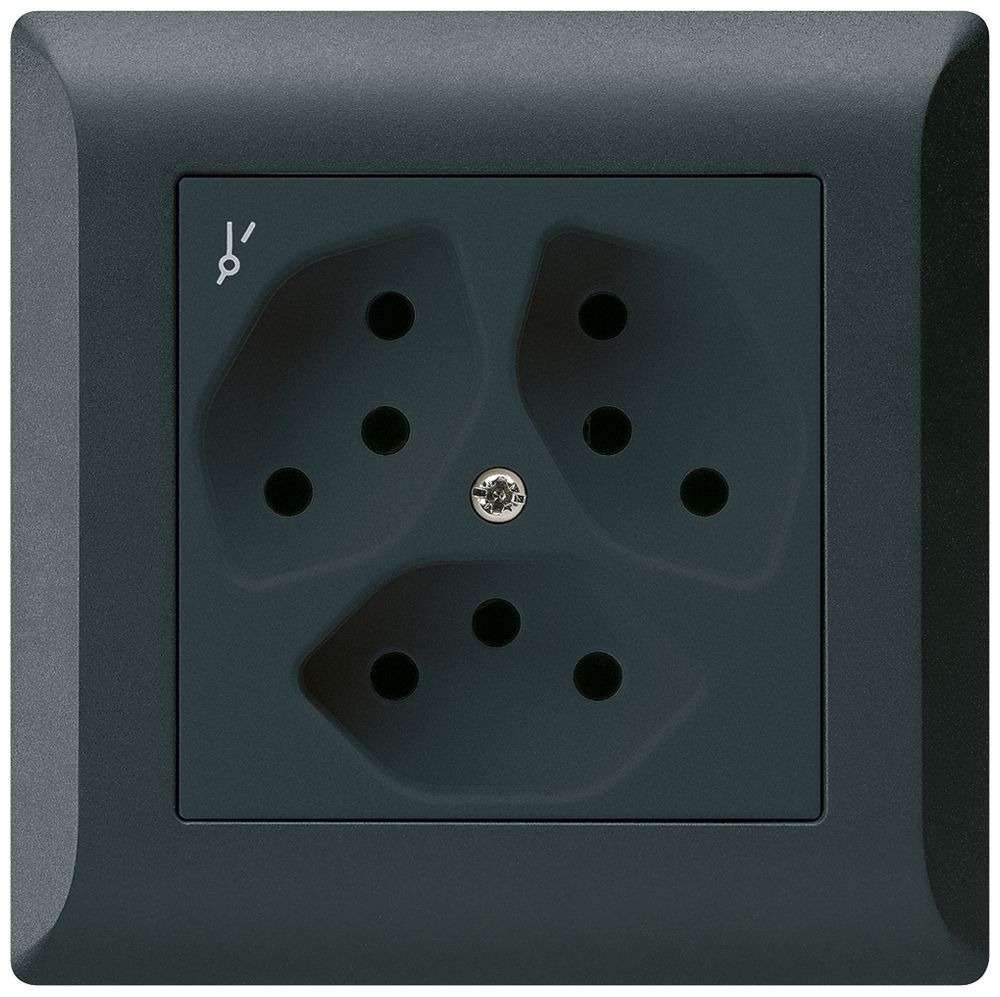 UP-Steckdose kallysto.line 3×T13/1S schwarz